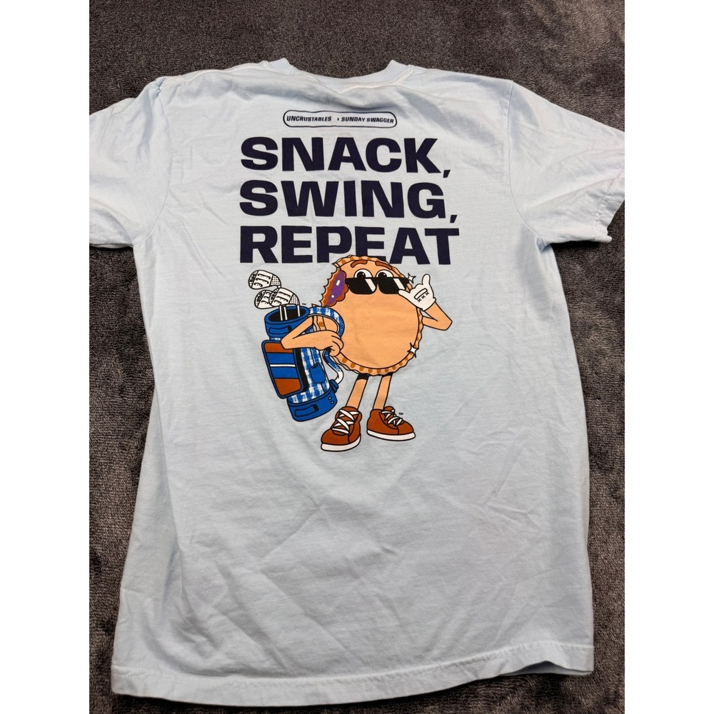 Sunday Swagger Smuckers Uncrustables Golf T-Shirt Light Blue Mens Small Snack View 5